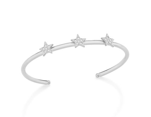 RHODIUM PLATED BRACELET WITH ZIRCONIA