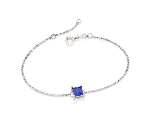 RHODIUM PLATED BRACELET WITH ZIRCONIA