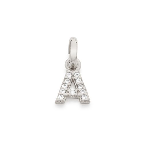 RHODIUM KID'S LETTER PENDANT -LETTER T