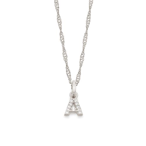 RHODIUM KID'S LETTER PENDANT -LETTER T