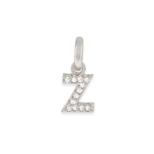 RHODIUM KID'S LETTER PENDANT -LETTER Z