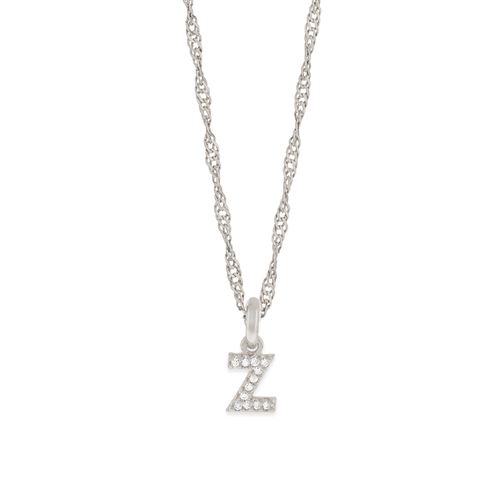 RHODIUM KID'S LETTER PENDANT -LETTER Z