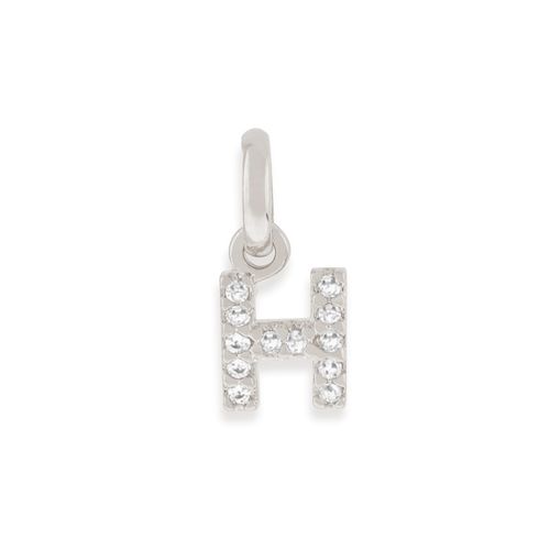 RHODIUM KID'S LETTER PENDANT -LETTER H