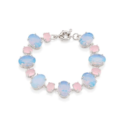 RHODIUM PLATED BRACELET WITH CRYSTAL