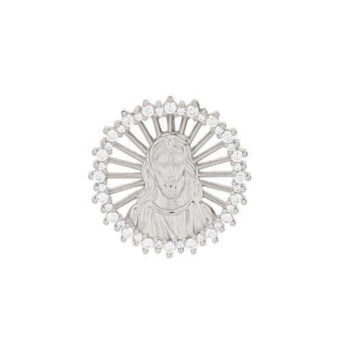 RHODIUM IMAGE OF JESUS PENDANT