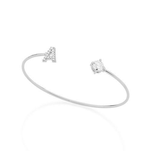 RHODIUM PLATED BRACELET WITH ZIRCONIA