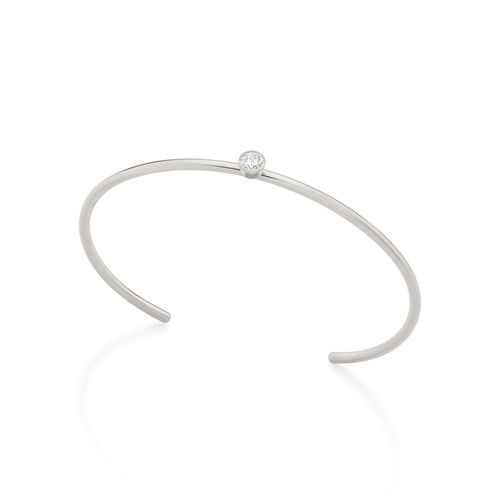 RHODIUM PLATED BRACELET WITH ZIRCONIA