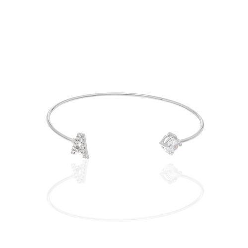 RHODIUM PLATED BRACELET WITH ZIRCONIA