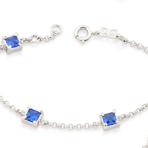 RHODIUM SQUARE DETAIL BRACELET