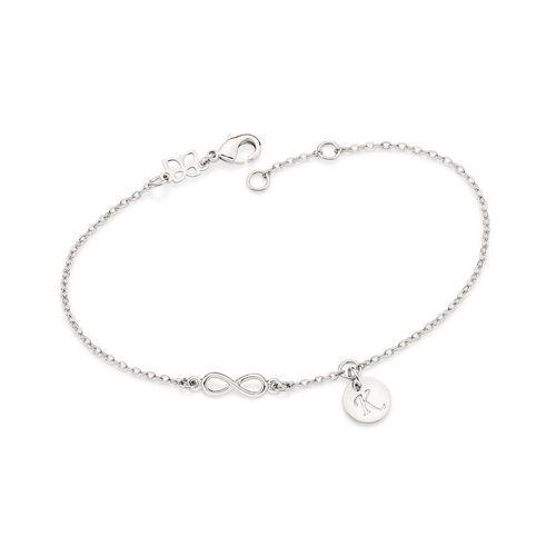 PLATINUM FOREVER BRACELET WITH LETTER -LETTER K