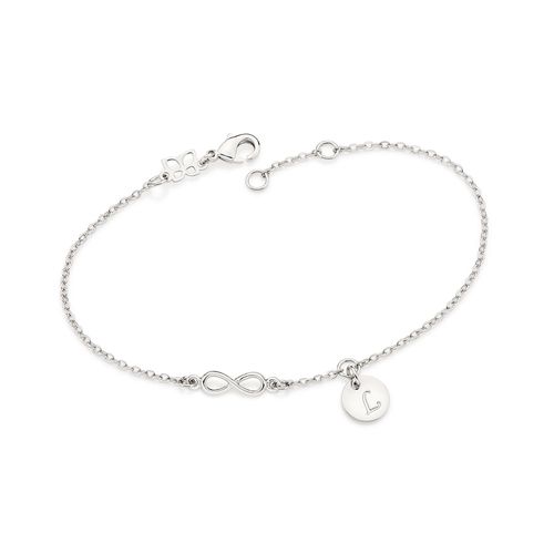 PLATINUM FOREVER BRACELET WITH LETTER -LETTER L