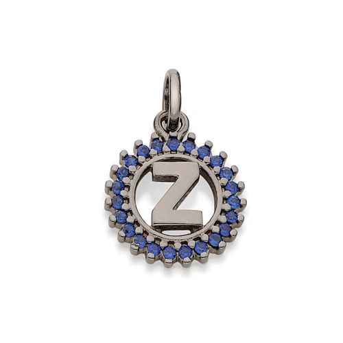 BLACK RHODIUM PENDANT WITH ZIRCONIA-LETTER Z