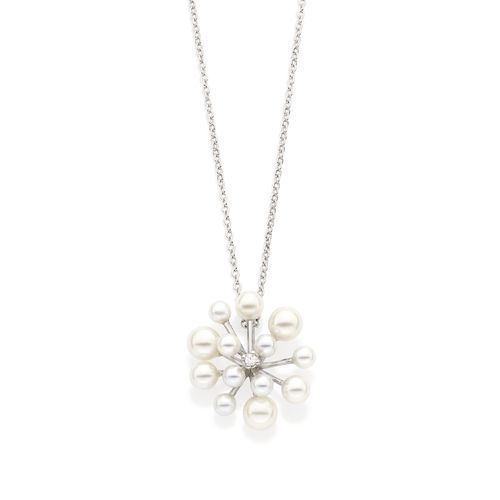 PLATINUM PEARL BURST NECKLACE