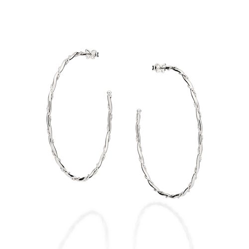 PLATINUM TWISTED HOOP EARRINGS