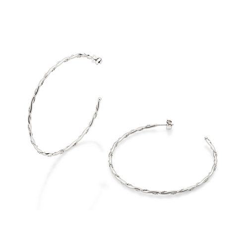 PLATINUM TWISTED HOOP EARRINGS