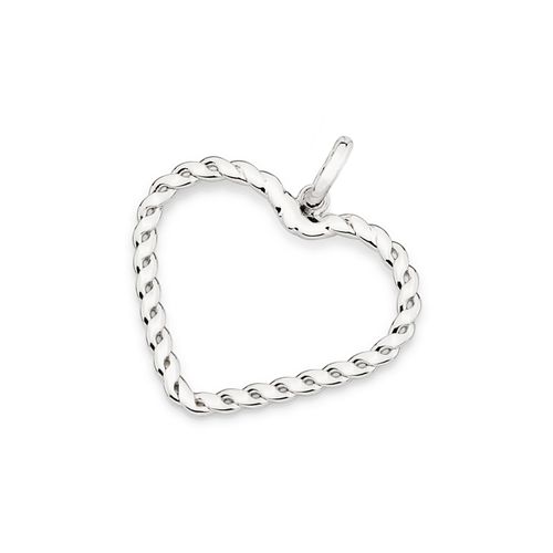 PLATINUM ROPE HEART MEDIUM PENDANT