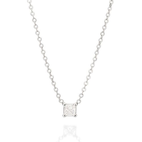 PLATINUM SQUARE LIGHT NECKLACE