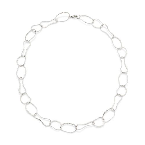 PLATINUM ABSTRACT OVAL NECKLACE