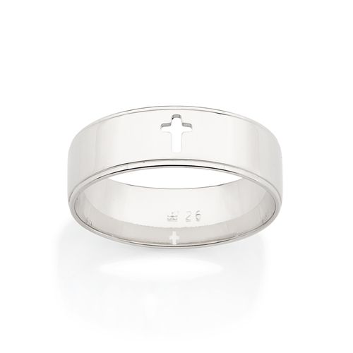 PLATINUM MEN'S CROSS RING