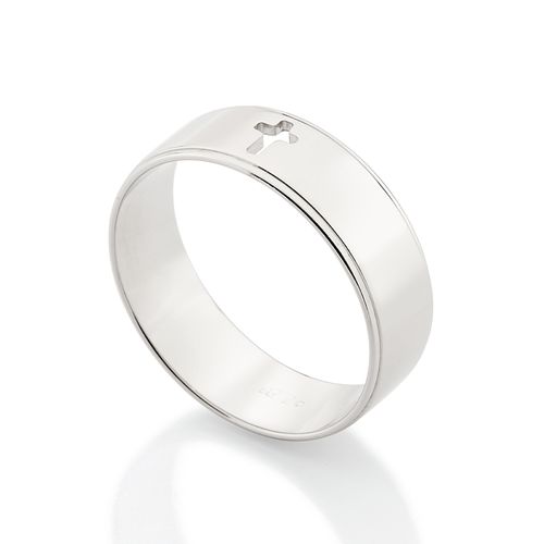 PLATINUM MEN'S CROSS RING