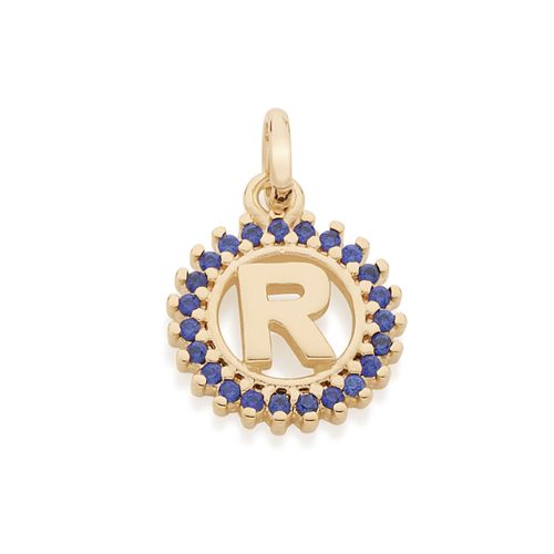 GOLD PENDANT WITH ZIRCONIA-LETTER R