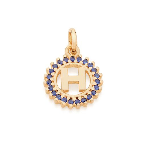 GOLD PENDANT WITH ZIRCONIA-LETTER H