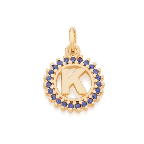 GOLD PENDANT WITH ZIRCONIA-LETTER K