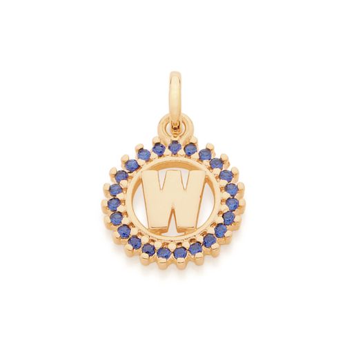 GOLD PENDANT WITH ZIRCONIA-LETTER W