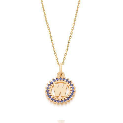 GOLD PENDANT WITH ZIRCONIA-LETTER W