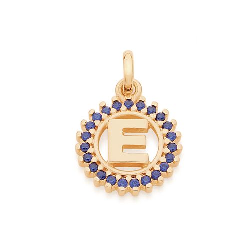 GOLD PENDANT WITH ZIRCONIA-LETTER E