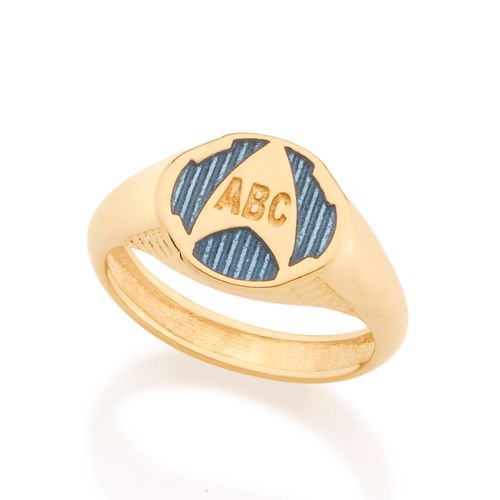 GOLD KID'S ABC RING IN BLUE-BLUE