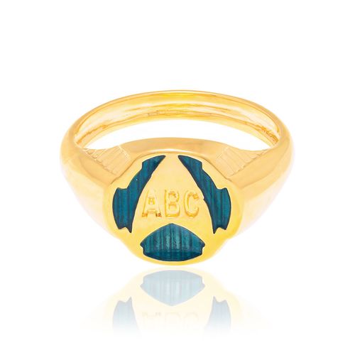 GOLD KID'S ABC RING IN BLUE-BLUE