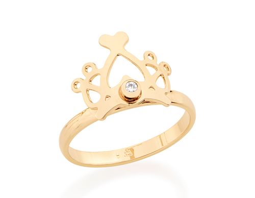 GOLD KID'S RING WITH ZIRCONIA