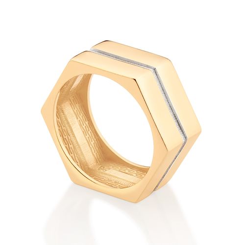 GOLD MEN’S HEXAGON RING