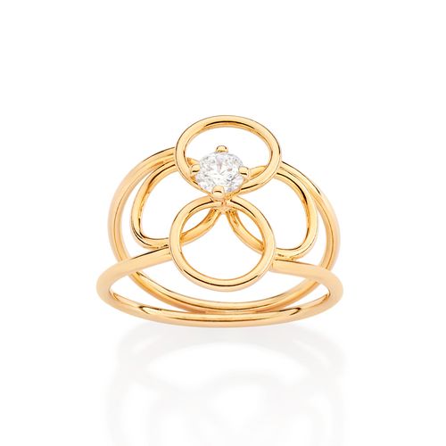 GOLD HOLLOW FLOWER RING