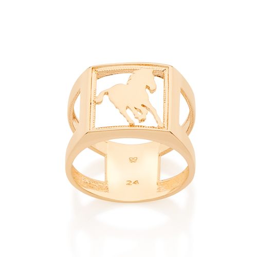 MEN'S GOLD HORSE RING