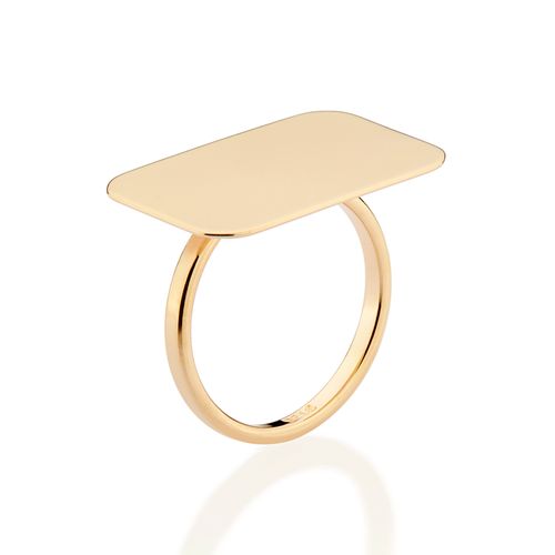 GOLD RECTANGULAR FLAT RING