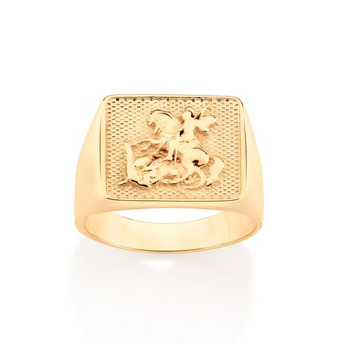 GOLD MEN'S SAINT GEORGE RING