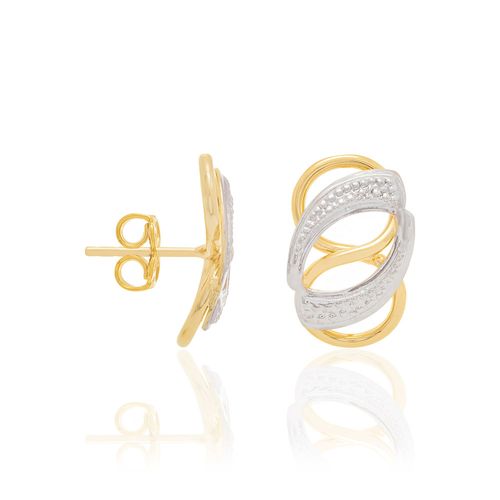 GOLD EARRING WITH RHODIUM APPLICATION