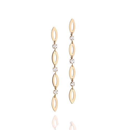 GOLD EARRING WITH CRYSTAL