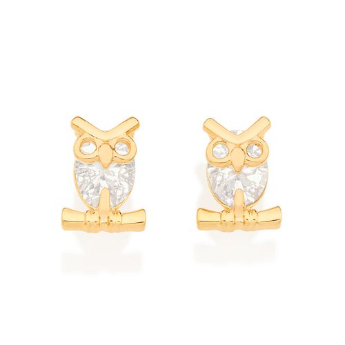 GOLD KID'S EARRING WITH ZIRCONIA