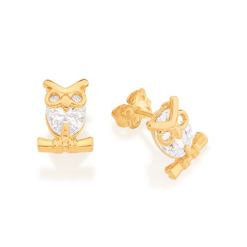 GOLD KID'S EARRING WITH ZIRCONIA