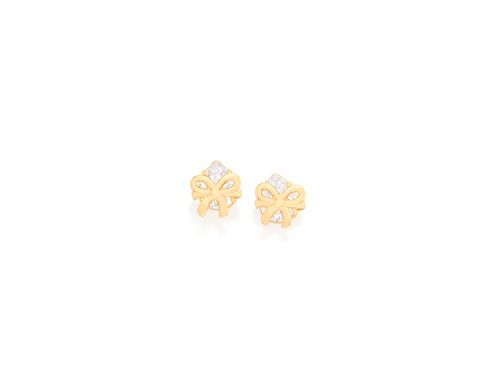 GOLD KID'S EARRING WITH ZIRCONIA