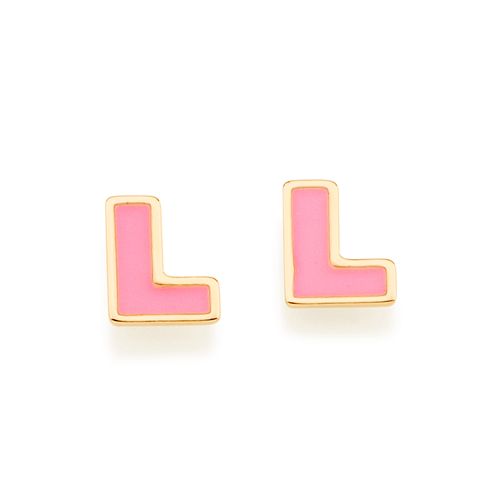 GOLD KID'S EARRING-LETTER L