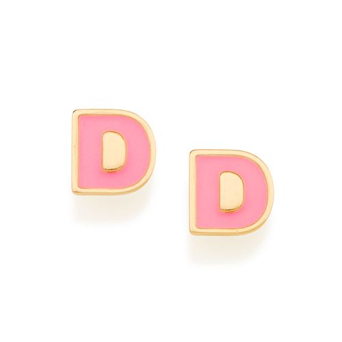 GOLD KID'S EARRING-LETTER D