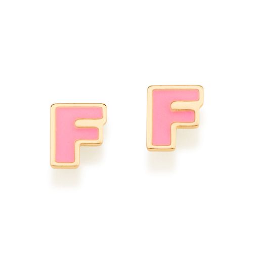 GOLD KID'S EARRING-LETTER F