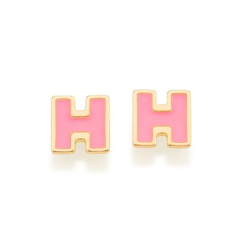 GOLD KID'S EARRING-LETTER H