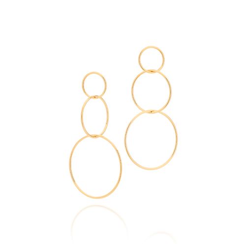 GOLD THREE TIER CIRCLE EARRINGS