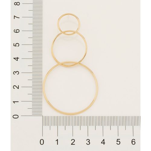 GOLD THREE TIER CIRCLE EARRINGS