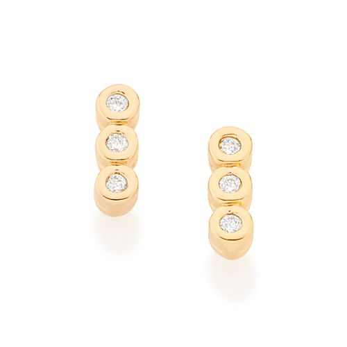 GOLD KID'S EARRING WITH ZIRCONIA